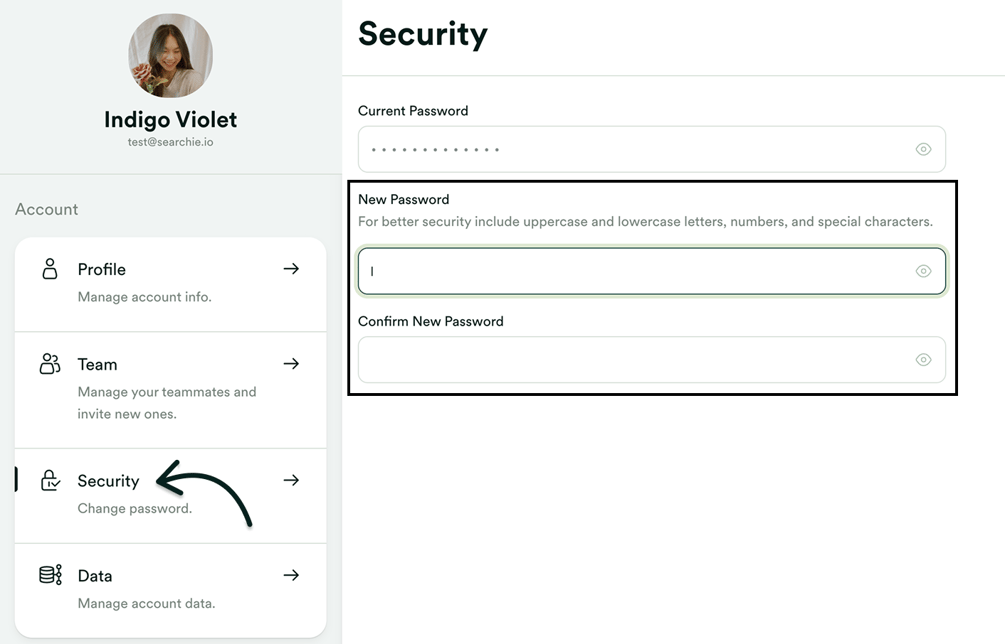 Need Name/password Change your password