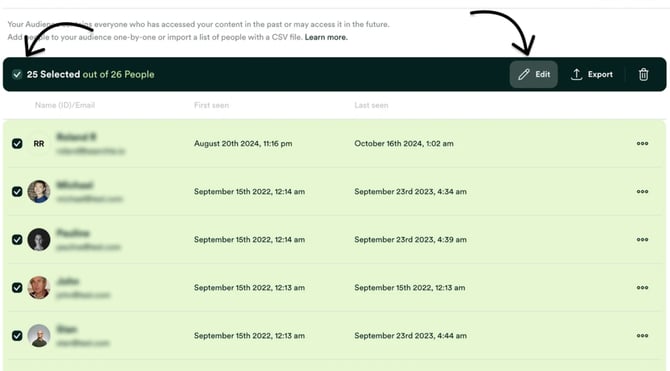 Perform bulk actions for your contats