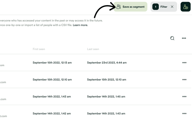 Save your filter as segment