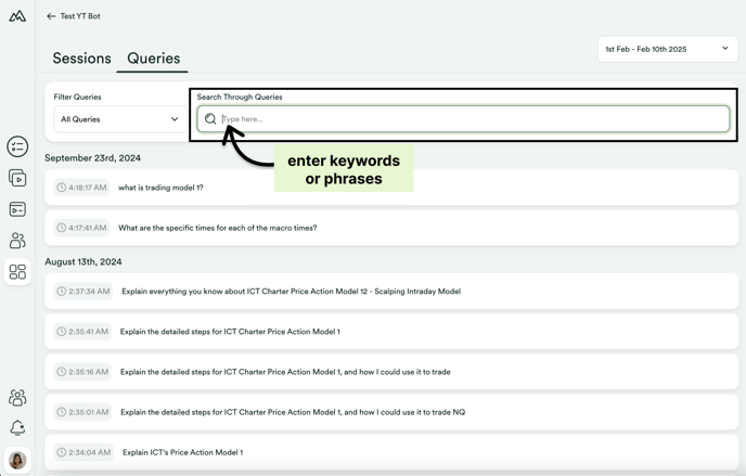 Search through queries