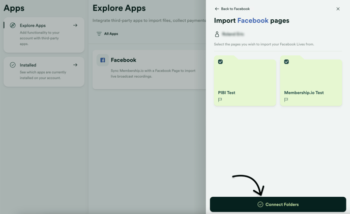 Select FB folders to import