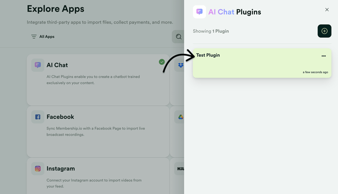 Select your AI Chat plugin