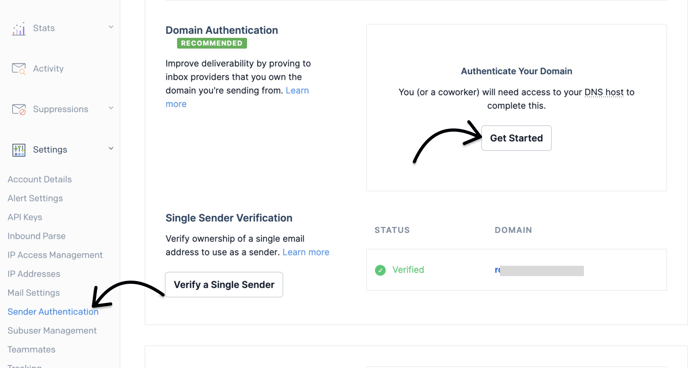 SendGrid domain authentication v2