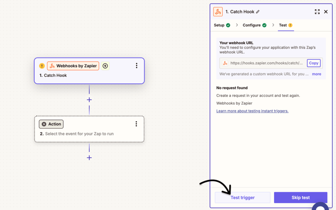 Test trigger for Hotmart - Zapier