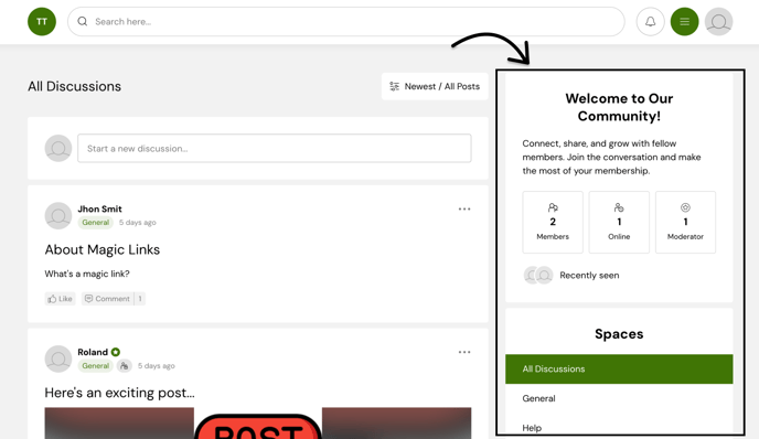 customize the discussions side bar