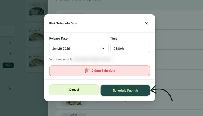 pick a schedule date